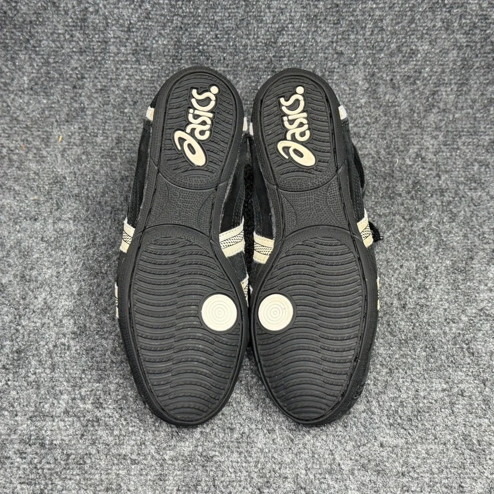 Asics Mosh Wrestling Shoes Boys 6 Black Suede Vintage Folkstyle Greco Boxing MMA